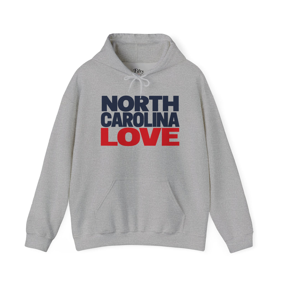 North Carolina Love Unisex Hoodie State Name Graphic