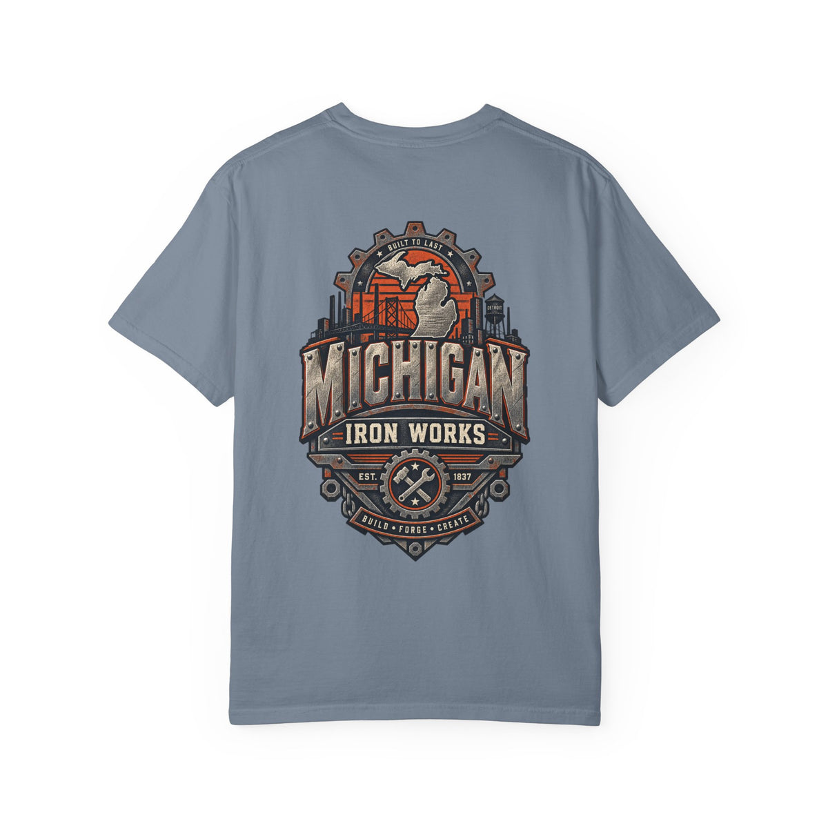 Michigan Iron Works Unisex Comfort Color 1717 Streetwear Graphic Tee