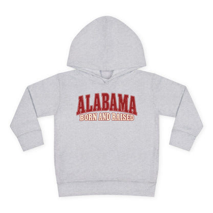 Alabama Born and Raised Classic Southern Heritage Unisex Toddler Pullover Fleece Hoodie