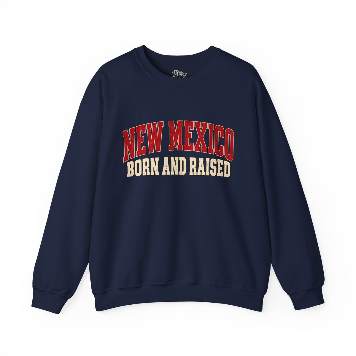 New Mexico Born and Raised Retro Collegiate Unisex Sweatshirt Graphic