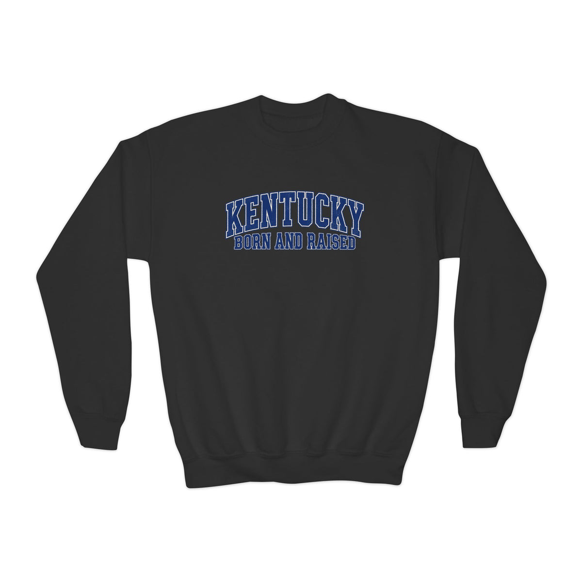Kentucky Born and Raised Classic Collegiate Unisex Youth Crewneck Sweatshirt Graphic
