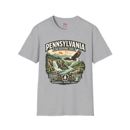 Pennsylvania Keystone State Adventure Unisex Softstyle T Shirt State Pride Graphic Tee Collections FS03