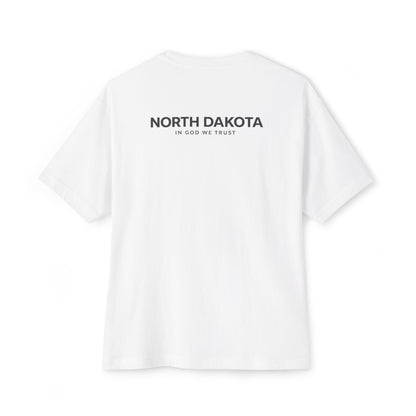 North Dakota All State In God We Trust Unisex Casual Oversized Boxy Tee