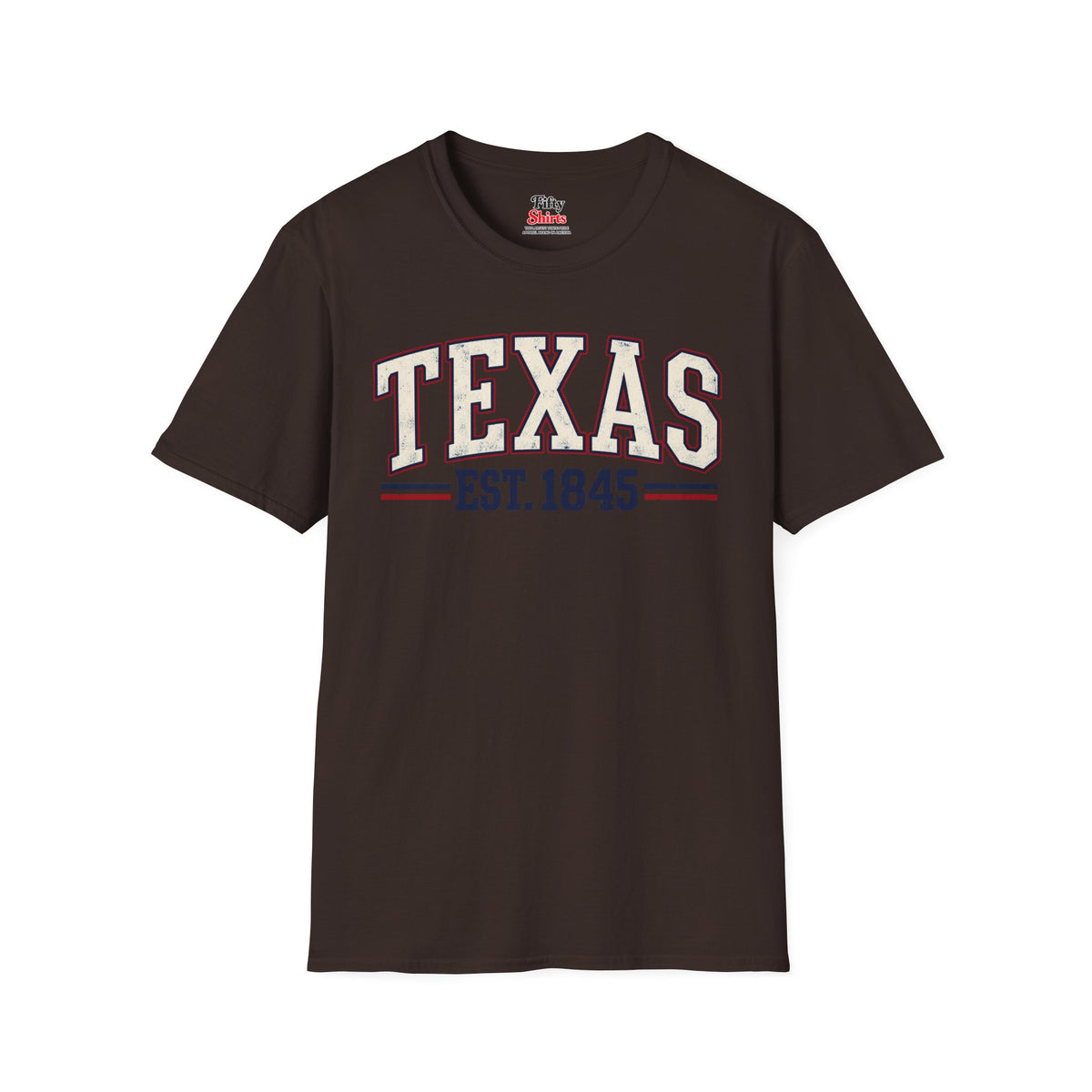 Texas Est. 1845 Unisex Softstyle T Shirt State Name Graphic Tee