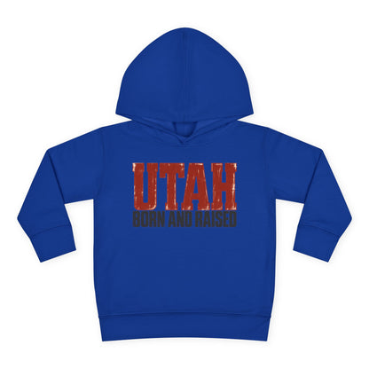 Utah Born and Raised Modern Western Streetwear Unisex Toddler Pullover Fleece Hoodie