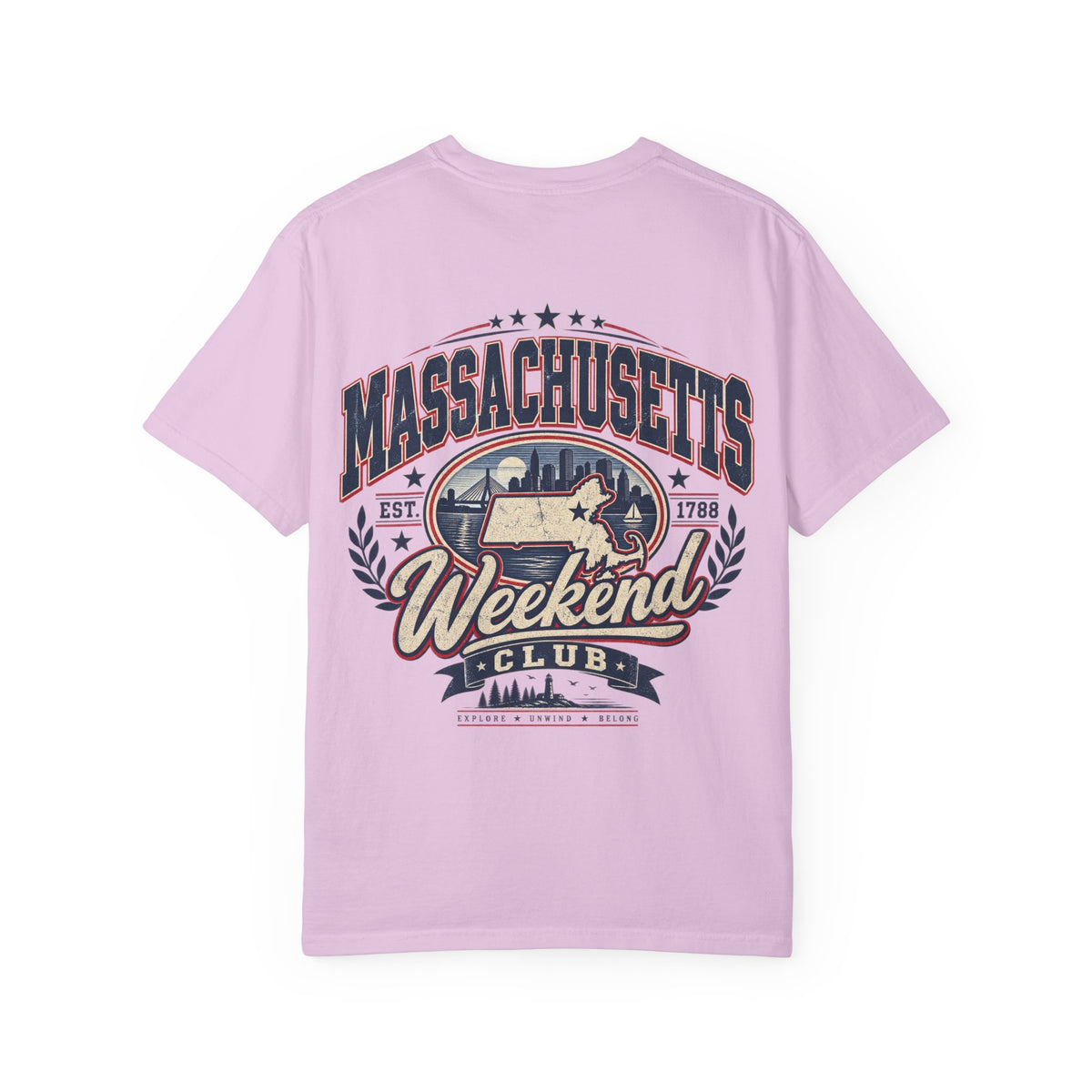 Massachusetts Weekend Club Unisex Comfort Color 1717 Streetwear Graphic Tee