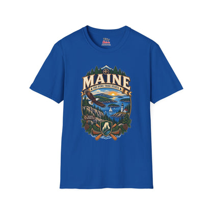 Pine Tree State Adventure Unisex Softstyle T Shirt State Pride Graphic Tee Collections FS03