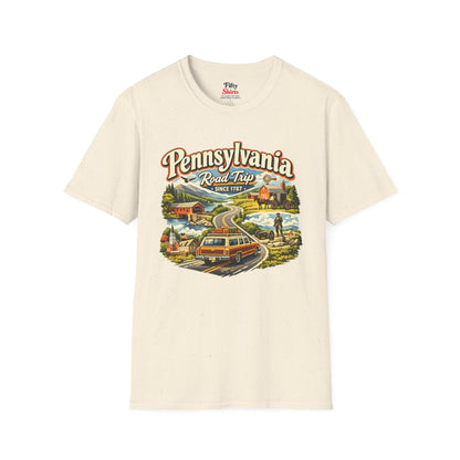 Pennsylvania Road Trip Unisex Softstyle T Shirt State Pride Graphic Tee Collections FS03