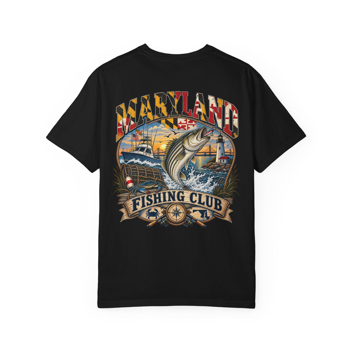 Maryland Fishing Club Unisex Comfort Color 1717 Streetwear Graphic Tee