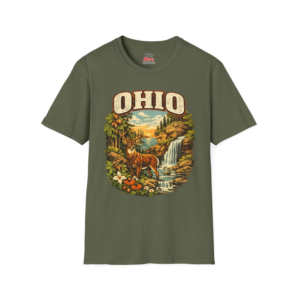 Ohio Wildlife Unisex Softstyle T Shirt State Pride Graphic Tee Collections FS03