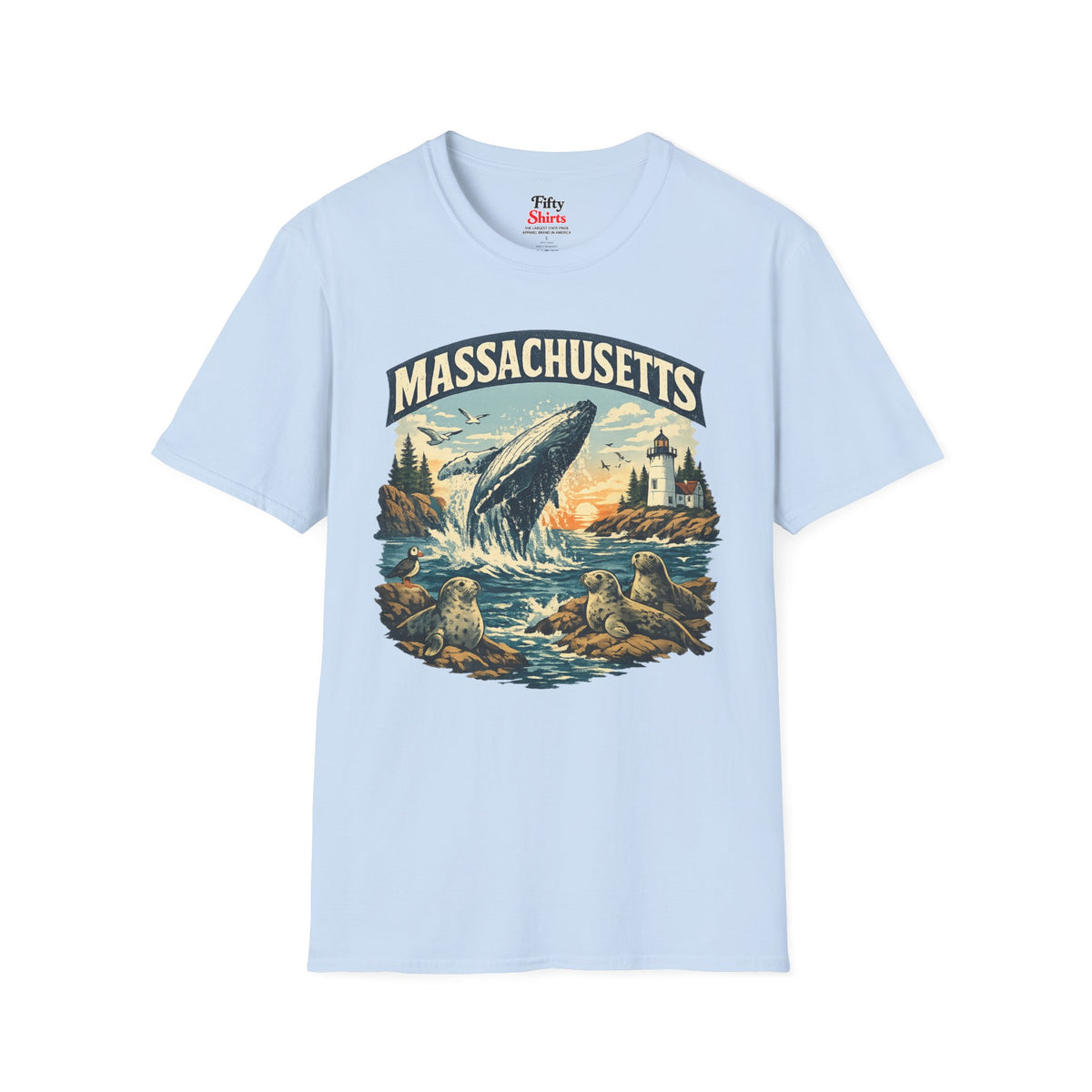 Massachusetts Wildlife Unisex Softstyle T Shirt State Pride Graphic Tee Collections FS03
