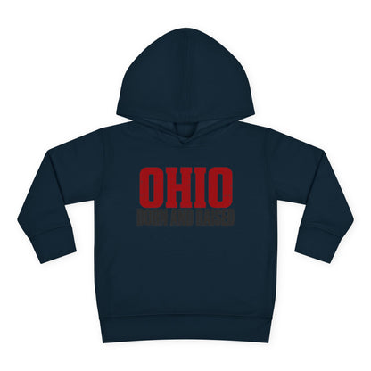 Ohio Born and Raised Minimal Heritage Unisex Toddler Pullover Fleece Hoodie