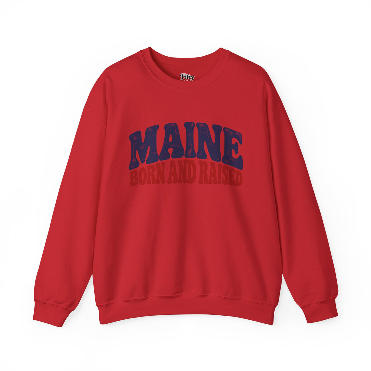Maine Born and Raised Retro Americana Unisex Sweatshirt Graphic