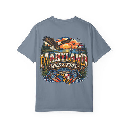 Maryland Wild & Free Unisex Comfort Color 1717 Streetwear Graphic Tee