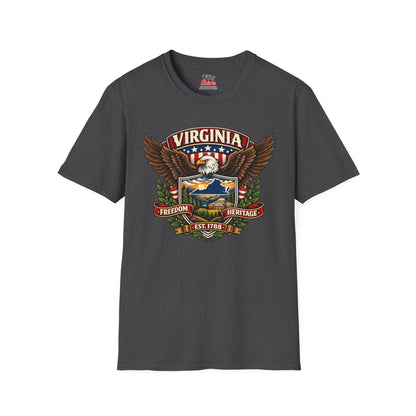 Virginia Americana Eagle Unisex Softstyle T Shirt State Pride Graphic Tee Collections FS03
