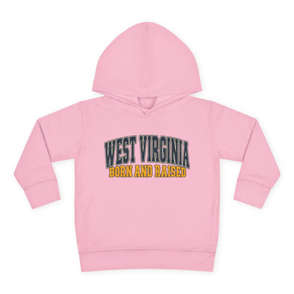 West Virginia Born and Raised Vintage Americana Unisex Toddler Pullover Fleece Hoodie