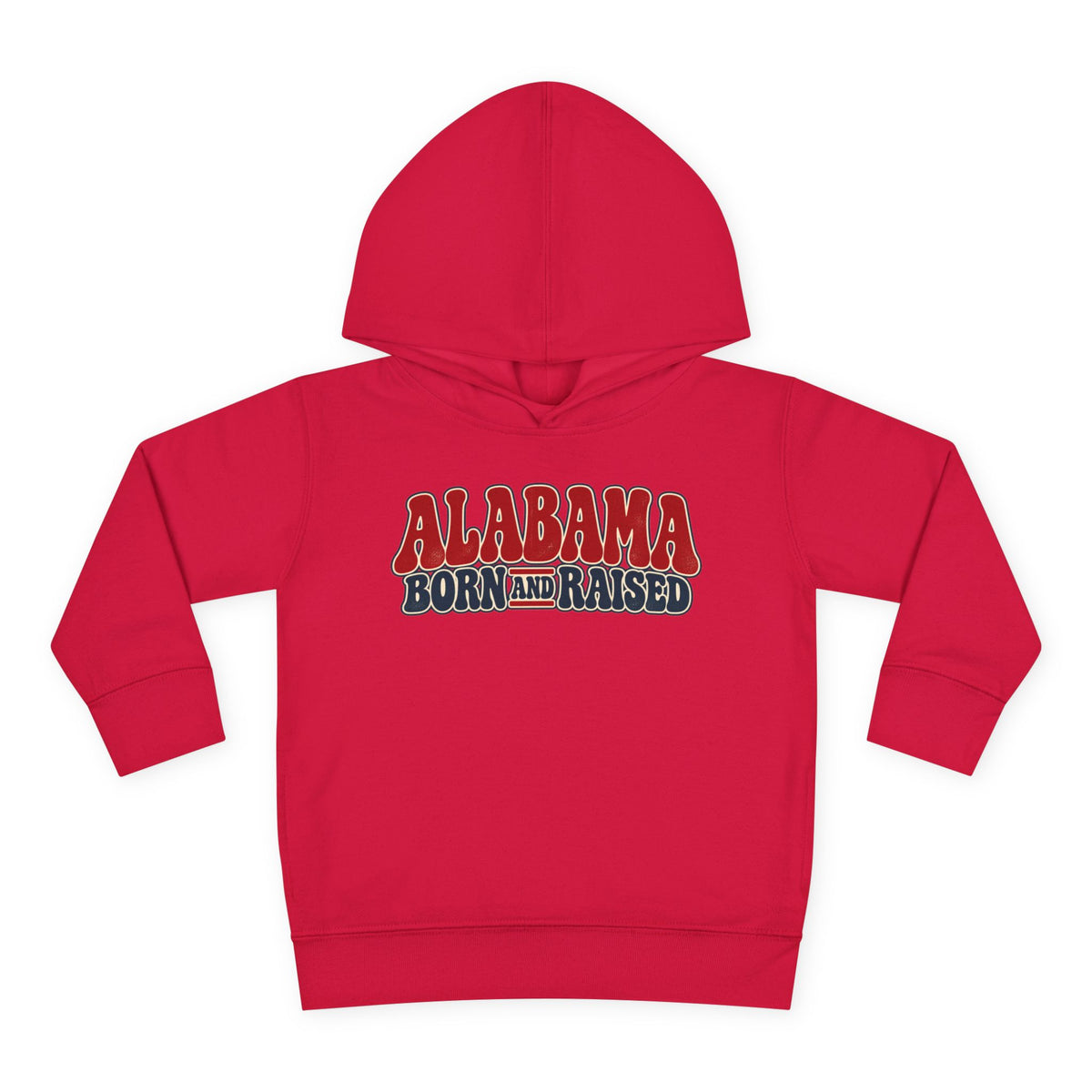 Alabama Born and Raised Retro 1970s Americana Unisex Toddler Pullover Fleece Hoodie