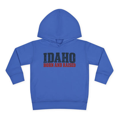 Idaho Born and Raised Rustic Americana Unisex Toddler Pullover Fleece Hoodie