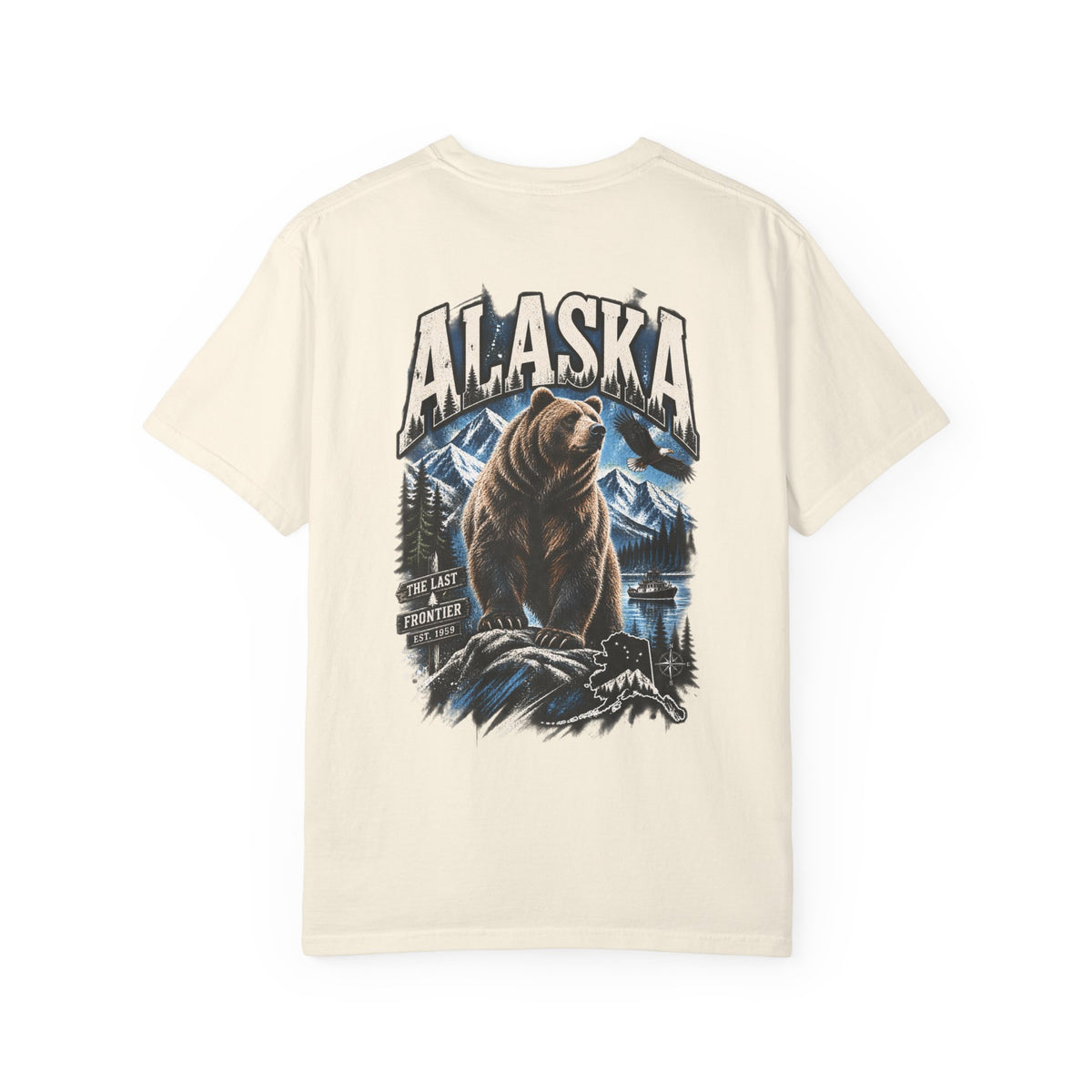 Alaska Bear Streetwear  Unisex Comfort Color 1717 Streetwear Graphic Tee