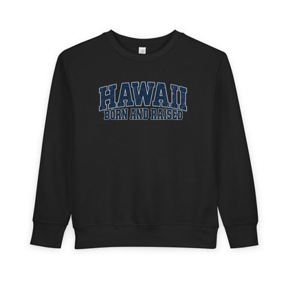 Hawaii Born and Raised Vintage Athletic Unisex Toddler Sweatshirt