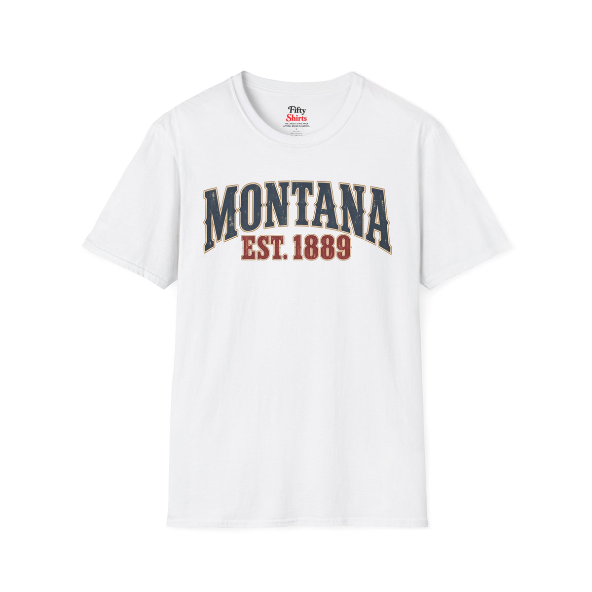 Montana Est 1889 Unisex Softstyle T Shirt State Name Graphic Tee