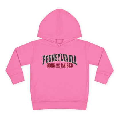 Pennsylvania Born and Raised Classic Souvenir Unisex Toddler Pullover Fleece Hoodie