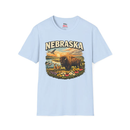 Nebraska Wildlife Unisex Softstyle T Shirt State Pride Graphic Tee Collections FS03