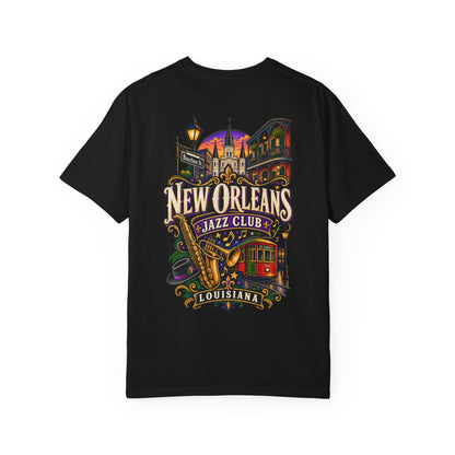 Louisiana New Orleans Jazz Club Unisex Comfort Color 1717 Streetwear Graphic Tee
