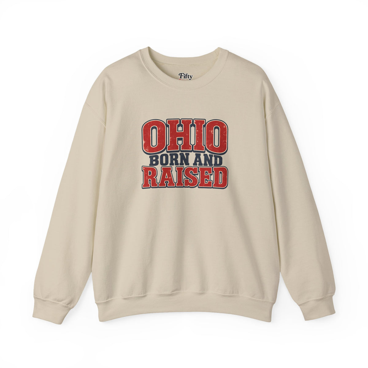Ohio Born and Raised Vintage Americana Unisex Sweatshirt Graphic