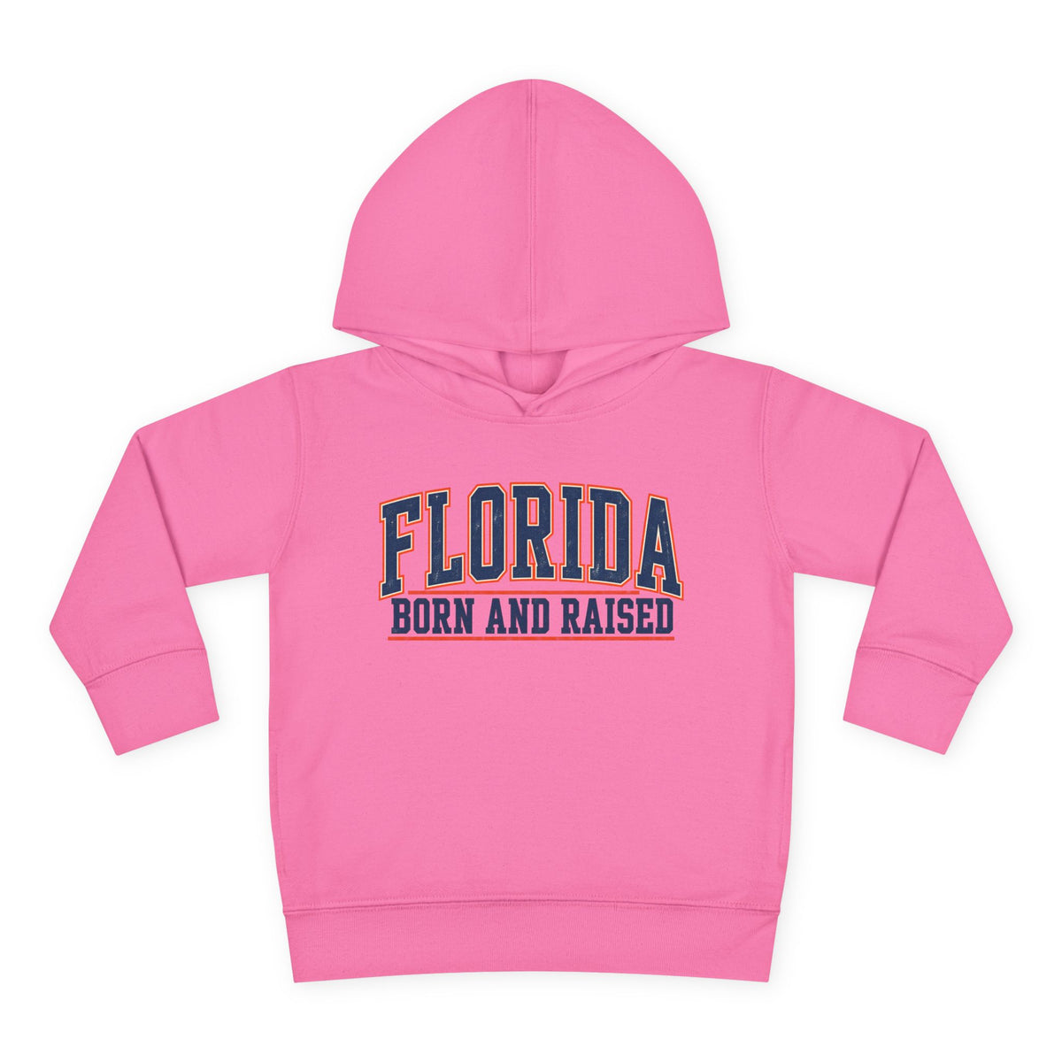 Florida Born and Raised Old-School Athletic Unisex Toddler Pullover Fleece Hoodie