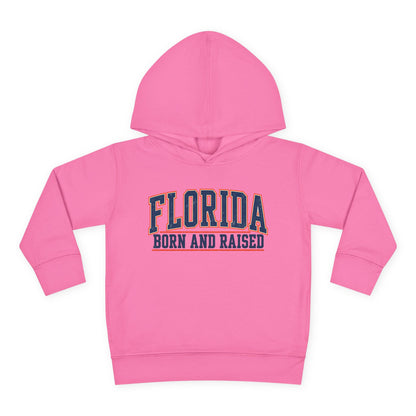 Florida Born and Raised Old-School Athletic Unisex Toddler Pullover Fleece Hoodie