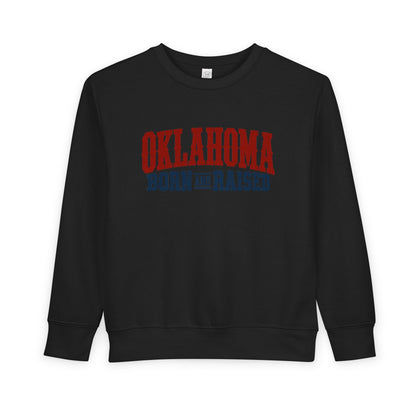 Oklahoma Born and Raised Classic Western Souvenir Unisex Toddler Sweatshirt