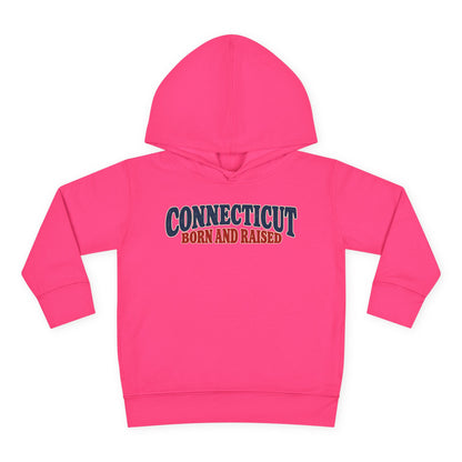 Connecticut Born and Raised 1970s Americana Unisex Toddler Pullover Fleece Hoodie