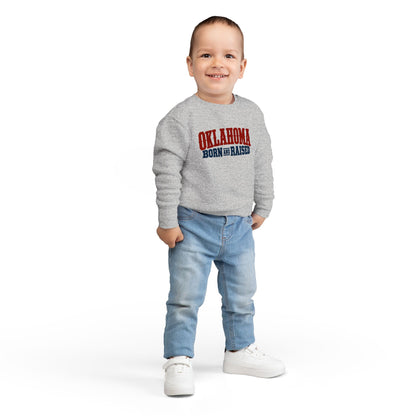 Oklahoma Born and Raised Classic Western Souvenir Unisex Toddler Sweatshirt