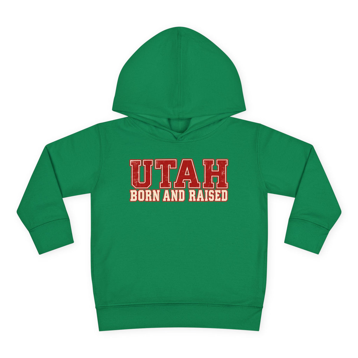 Utah Born and Raised Vintage Athletic Unisex Toddler Pullover Fleece Hoodie