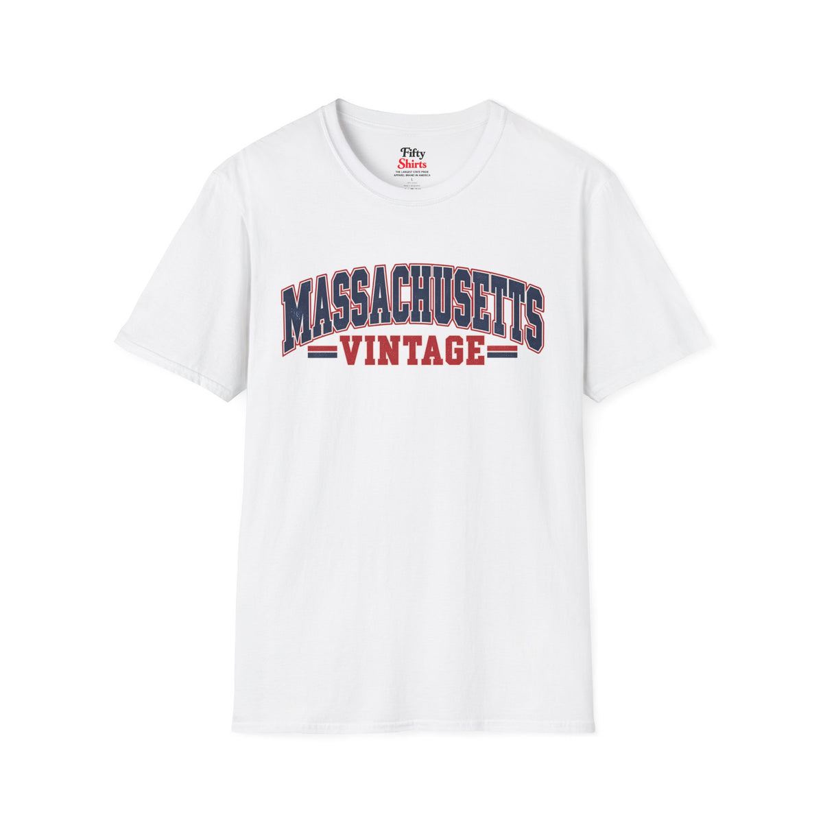 Massachusetts Vintage Unisex Softstyle T Shirt State Name Graphic Tee