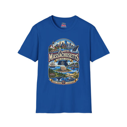 Explore Massachusetts Unisex Softstyle T Shirt State Pride Graphic Tee Collections FS03