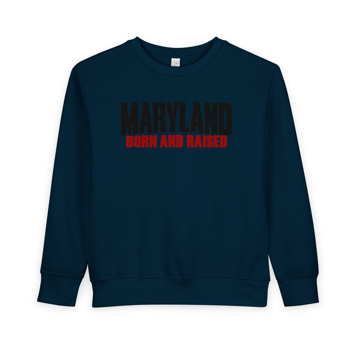 Maryland Born and Raised Modern Unisex Toddler Sweatshirt