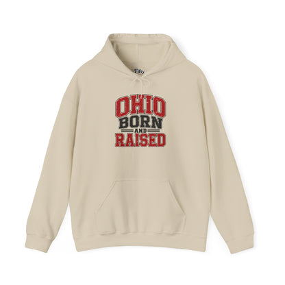 Ohio Born And Raised Unisex Hoodie State Name Graphic