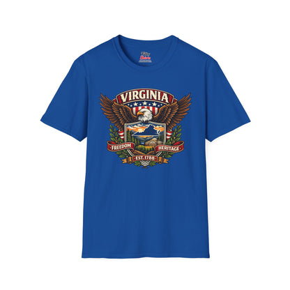 Virginia Americana Eagle Unisex Softstyle T Shirt State Pride Graphic Tee Collections FS03
