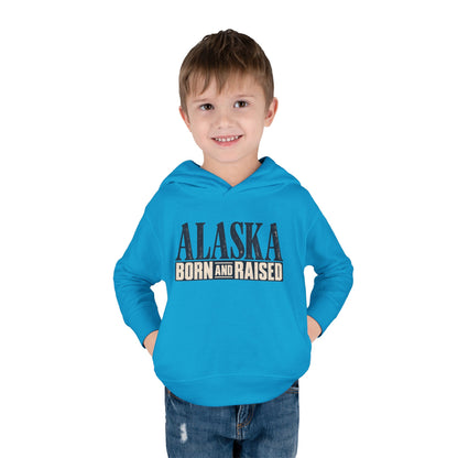Alaska Born and Raised Premium Heritage Unisex Toddler Pullover Fleece Hoodie