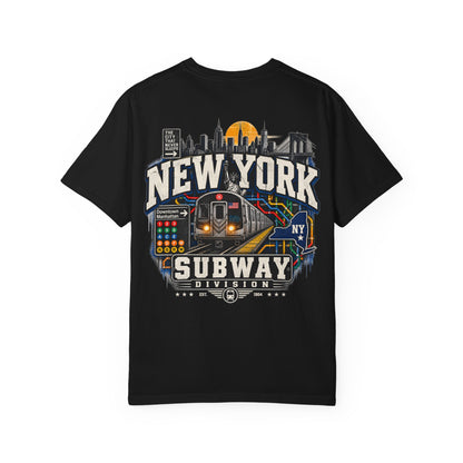 New York Subway Division Unisex Comfort Color 1717 Streetwear Graphic Tee
