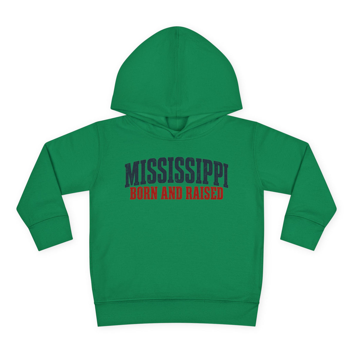 Mississippi Born and Raised Minimal Vintage Unisex Toddler Pullover Fleece Hoodie