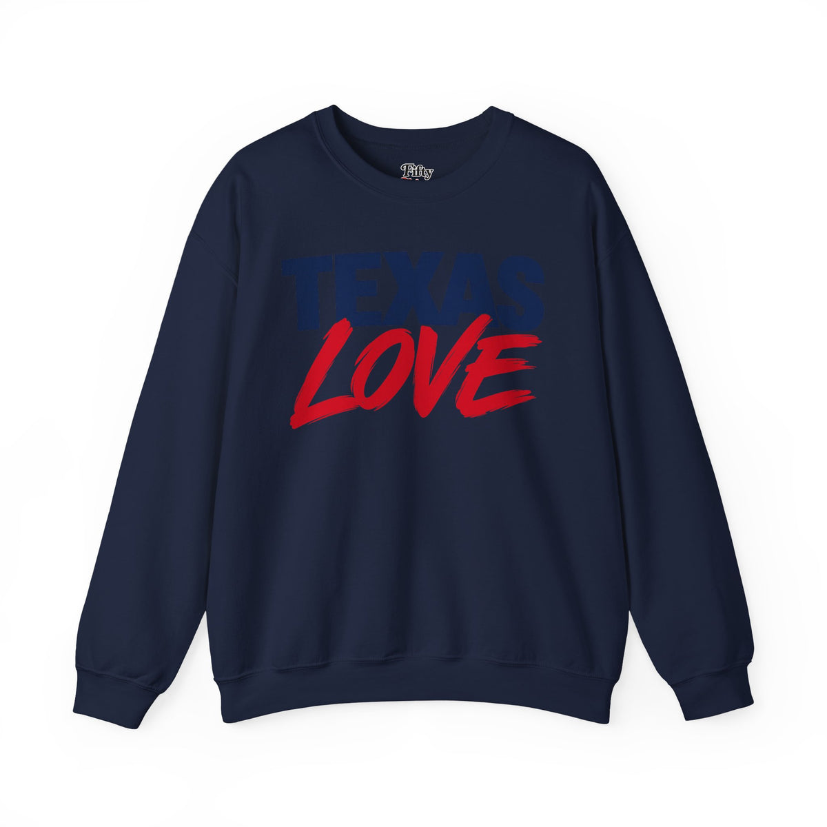 Texas Love Unisex Crewneck Sweatshirt State Name Graphic