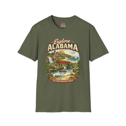 Explore Alabama Unisex Softstyle T Shirt State Pride Graphic Tee Collections FS03