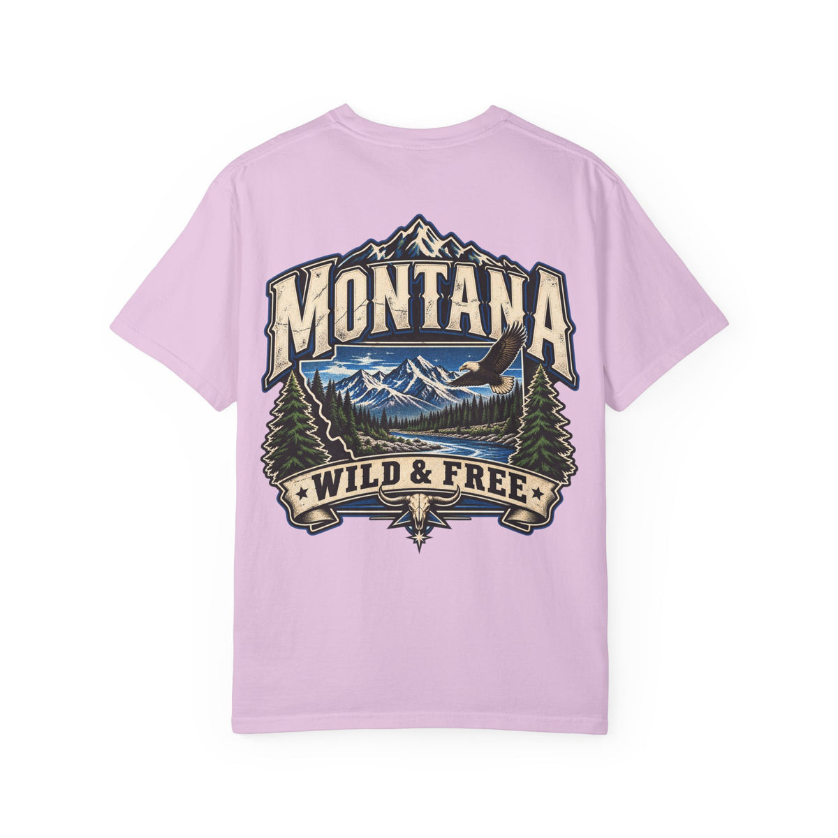 Montana Wild & Free Unisex Comfort Color 1717 Streetwear Graphic Tee