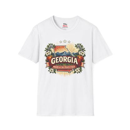 Georgia State Pride Unisex Softstyle T Shirt State Pride Graphic Tee Collections FS03
