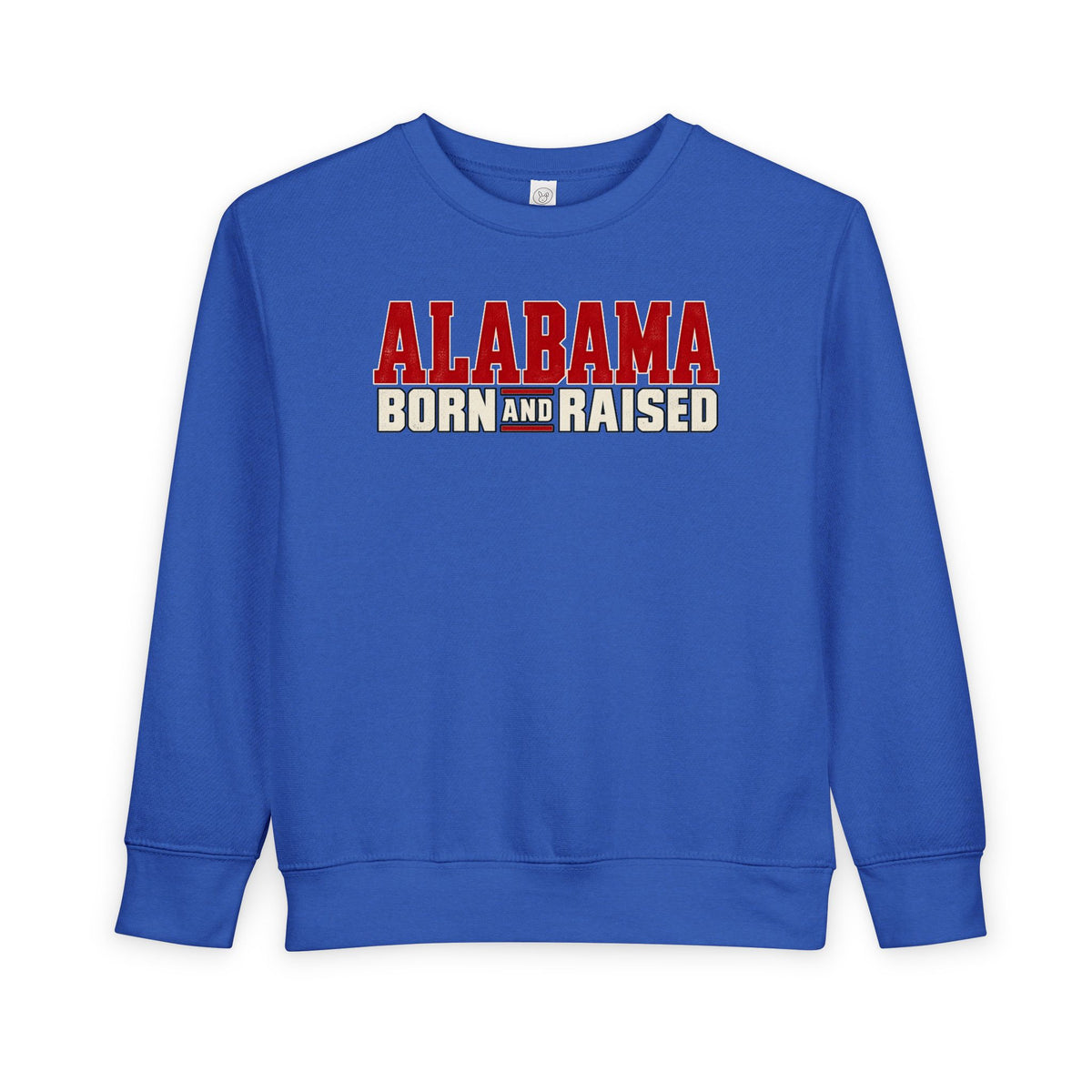 Alabama Born and Raised Premium Southern Streetwear Unisex Toddler Sweatshirt