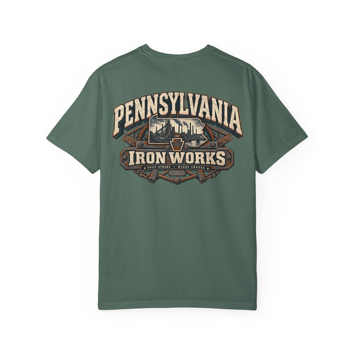 Pennsylvania Iron Works Unisex Comfort Color 1717 Streetwear Graphic Tee