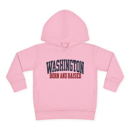 Washington Born and Raised Vintage Americana Unisex Toddler Pullover Fleece Hoodie